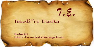 Teszári Etelka névjegykártya